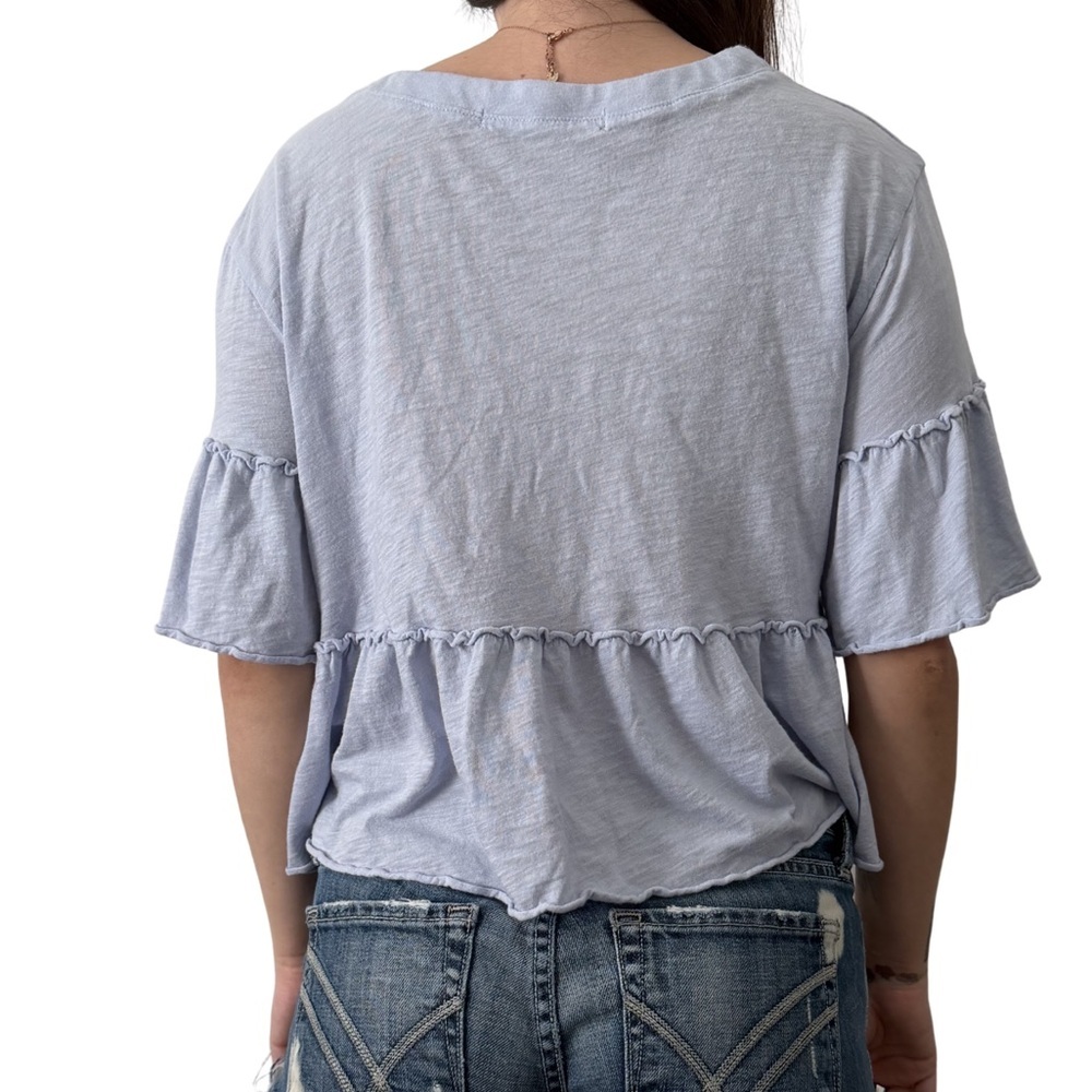 Altar'd State Light Periwinkle Ruffle Crop Top - Picture 2 of 4